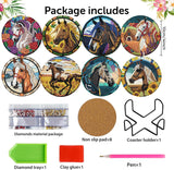 Zythron 8 PCS Diamond Art Coasters Horse Diamond Painting Coasters Kits Horse with Holder Cork Pads DIY for Beginners, Adults, Diamonds Art Crafts Supplies 4x4 in Zythron