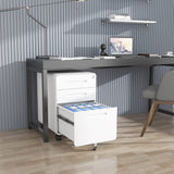 AFAIF 3 Drawer File Cabinet with Lock, Metal Filing Cabinets for Home Office, Small Rolling File Cabinet Under Desk Office Drawer Mobile Storage Cabinet fits Letter/Legal/A4 Size, White AFAIF