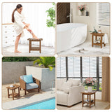 oridom HIPS Shower Benches for Inside Shower, Shower Stool with Space-Efficient Storage Shelf, Waterproof Shower Chair Seat for Spa Bathroom(Brown) oridom