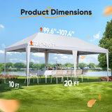 Quictent 10x20 ft Pop up Canopy with Sidewalls Easy up Canopy Tent Instant Shelter with Windows for Outdoor Event Party Quictent