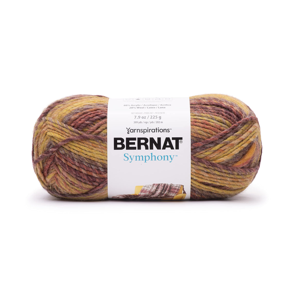 Bernat Symphony Autumn Maple Yarn - 2 Pack of 225g/8oz - Wool Blend - 5 Bulky - 309 Yards - Knitting/Crochet Bernat