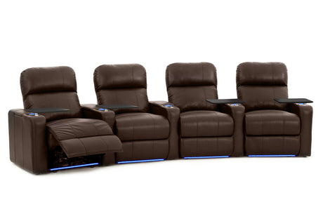 Octane Seating Turbo XL700 Home Theater Power Recline - Lighted Cup Holders & Baserail - Row 4 Curved - Storage Arms - Memory Foam Octane Seating