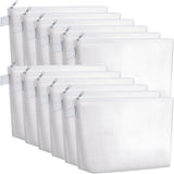 Weewooday 12 Pieces Canvas Makeup Bags for Women Plain Cosmetic Pouch with Zipper Blank DIY Bags for Travel Wedding Teacher Women Toiletry Makeup Cosmetic Stationery(White) Weewooday