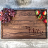 Custom Cutting Board. Personalized Cutting Board. Wedding Gifts. Bridal Shower Gifts. (Walnut, 11"x17" with juice groove) CUSTOMIZEFAST