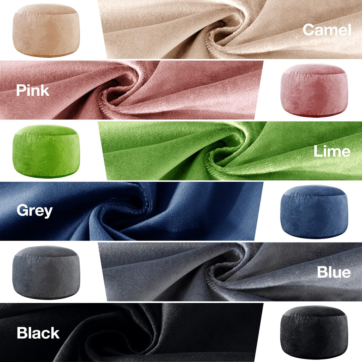 Large Bean Bag Chair for Adults/Kids with Filling, 3 ft Memory Foam Bean Bag Chairs with Filler Included, Ultra Soft Dutch Velvet Fabric, Bean Bag for Living Room - 3 Foot,Dark Gray EDUJIN