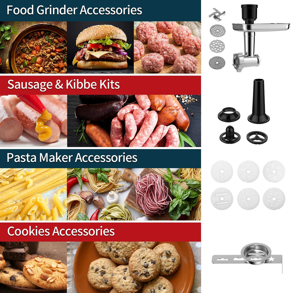 COOKLEE 6-IN-1 Stand Mixer, 8.5 Qt. Multifunctional Electric Kitchen Mixer with 9 Accessories for Most Home Cooks, SM-1507BM (Black) COOKLEE