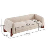 Christopher Knight Home Almab 82 Inches Sofa Couch, Cozy Boucle Upholstered 3-Seater Sofa, Wood Frame Couch, Comfy Couches for Living Room and Office, Modern Sofa, Lounge Seating, Almond Christopher Knight Home