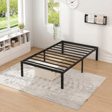 NEW JETO Metal Bed Frame,Twin Size Bed Frame with Storage Space,Heavy Duty Sturdy Mattress Foundation,Easy Assembly,No Box Spring Needed, Black,14 Inch,Twin NEW JETO