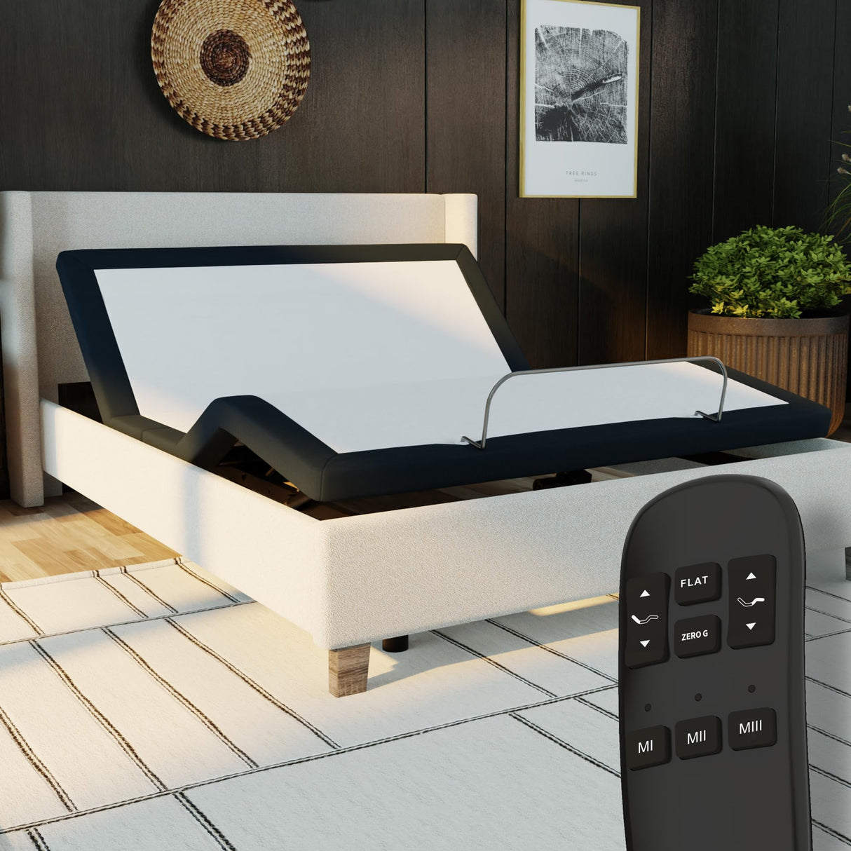 Blissful Nights King e3 Adjustable Bed Base Frame with Head and Foot Incline, Wireless Remote Control, Easy Assembly, and 10 Year Warranty Blissful Nights