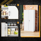 Greenvelly Metal Garage Storage Cabinet with 2 Doors and 4 Adjustable Shelves,72" H Steel Lockable Storage Cabinet,Tall Metal Cabinet Locking File Cabinet for Office,Home, Garage, Gym, School Greenvelly