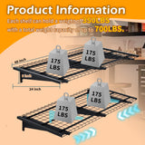 WAREYEASY Garage Wall Shelving, 2-Pack 2 x 4ft Garage Storage Rack,Loads 700 lbs 24-inch-by-48-inch Heavy Duty Wall Shelves,24” x 48” Garage Wall Shelf,Black WAREYEASY