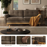 67.7” Loveseat Sofa, Mid Century Modern Decor Love Seat Couches for Living Room, Button Tufted Upholstered Small Couch for Bedroom, Solid and Easy to Install Love Seats Furniture (Brown, 67.7inch) Generic