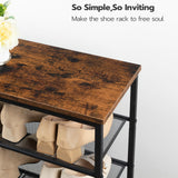 HOOBRO Shoe Rack, 6-Tier Shoe Organizer, for 18-24 Pairs of Shoes, Large Capacity Shoe Storage Shelf, Durable and Stable, for Entryway, Closet, Hallway, Dorm Room, Industrial, Rustic Brown BF67XJ01G1 HOOBRO