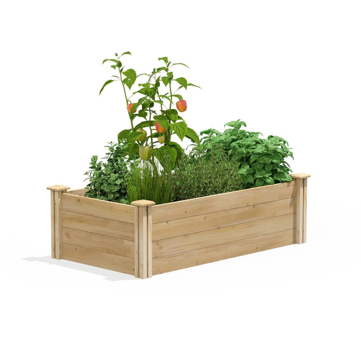 Greenes Fence Original Cedar Raised Garden Bed, 2' x 4' x 14" - Made in USA with North American Cedar Greenes Fence