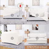 molasofa T Cushion Loveseat Slipcover with 2 Individual T Cushion Shape Seat Covers for Home Décor, 3 Pieces Stretchable, Washable, Non-Pilling, Non-Slip Loveseat Covers (Loveseat,White) molasofa