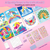 Marlrin Gem Sticker Kit for Kids, 8 Unicorn Princess Themes, Crafts Kits for Girls Ages 4-8, Arts & Crafts Toys, Diamond Art Kits for Kids - Birthday and Christmas Gift for Girls Ages 3, 4, 5, 6, 7, 8 Marlrin