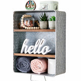 WOODEXPE Galvanized Wash Tub with Shelves Rustic Bathroom Decor Rustic Farmhouse Bathroom Shelf WOODEXPE