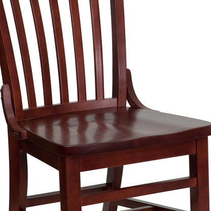 EMMA + OLIVER School House Back Mahogany Wood Chair - WoodArtSupply