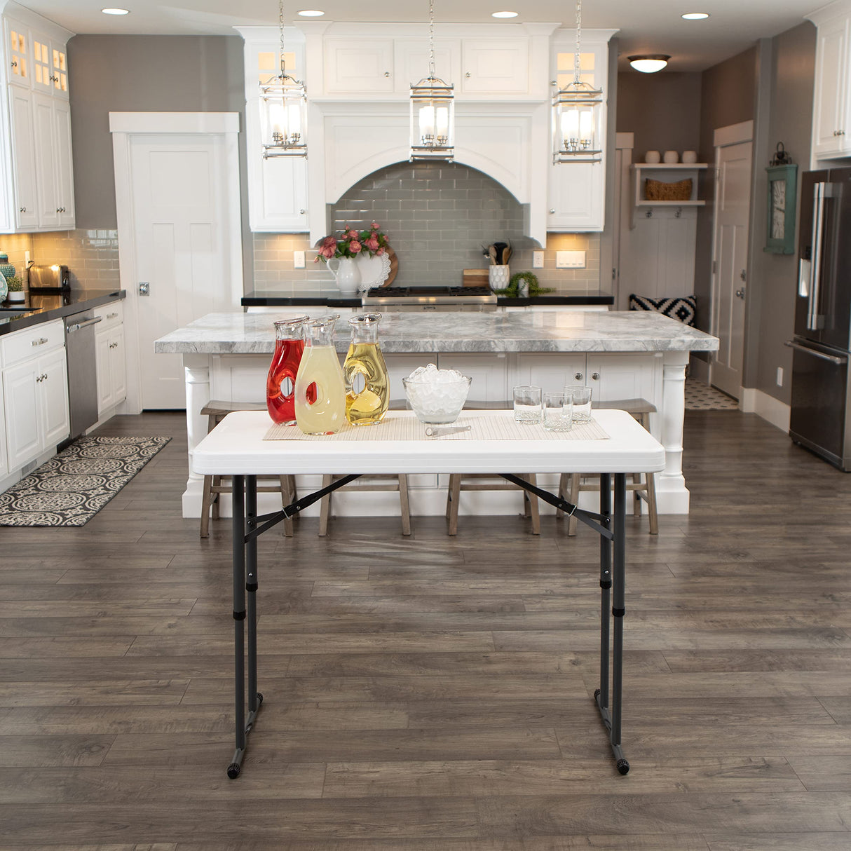 Lifetime Commercial Height Adjustable Folding Utility Table, 4-Foot Lifetime