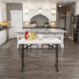 Lifetime Commercial Height Adjustable Folding Utility Table, 4-Foot Lifetime