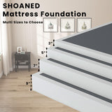SHOANED Queen Size Box Springs - 3 Inch Low Profile Mattress Foundation No Noise Heavy Duty Metal Basics Bed Base with Clean Fabric Cover, Easy Assembly SHOANED