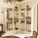 Unikito 100” Closet System, 8.3FT Wood Closet Storage Organizer with 8 Hanging Rods, Adjustable Large Walk in Wardrobe Closet Tower, Sturdy Clothes Garment Rack, Easy Assembly, Set of 4, White Oak Unikito