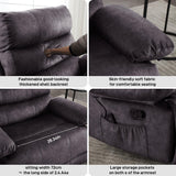 Oversized Recliner Chair Extra Wide Large Recliner for Adults 350lbs with Lumbar Support Pillow Nursery Chair Living Room (Manual, GREY-6002) HOMYEDAMIC
