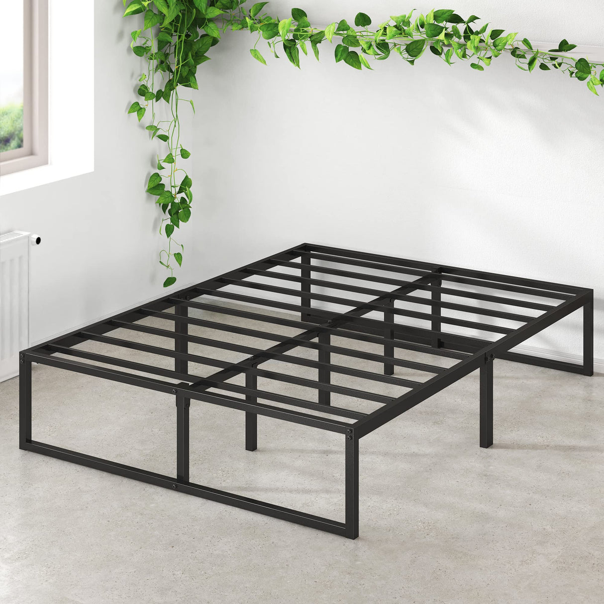 ZINUS Lorelei 14 Inch Metal Platform Bed Frame, Mattress Foundation with Steel Slat Support, No Box Spring Needed, Easy Assembly, Full, Black Zinus