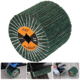 Non-Woven Wheel Surface Conditioning Tool, 180 Grit 120 x 100 x 19 mm Abrasive Drawing Polishing Wheel with Sandpaper for Wood Metal Burnishing Wheel 4.7"x 4" POTUINOM