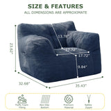 HIGOGOGO Giant Bean Bag Chairs,Big Comfy Chair Sofa for Bedroom Living Room, Large Lazy Bean Bag Chair with Pocket Armrests for Gaming, Reading HIGOGOGO