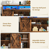 Farmhouse TV Stand for 80/75 inch TVs, Rustic Entertainment Center TV Cabinet Stands with Power Outlets, Rustic Brown Bolonbi