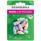 Ticonderoga Pencil Cap Erasers, Assorted Pastel Colors, 10 Count Ticonderoga