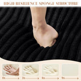 132" Boneless Sectional Cloud Couch Sofa for Living Room, U-Shaped Couch with Double Chaise Lounge, Comfy Memory Foam Modular Sofas Couches for Living Room (Black, 132.48" U-Shaped) OUEEEDD