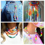 Quefe 3960pcs Pony Beads for Friendship Bracelet Making Kit 48 Colors Kandi Beads Set, 2400pcs Plastic Rainbow Bulk and 1560pcs Letter Beads with 20 Meter Elastic Threads for Craft Jewelry Necklace QUEFE