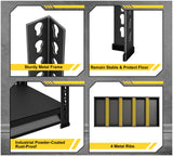 Rufokisa Metal Garage Shelving Heavy Duty，1530LBS Loads Garage Storage Shelves, 48”W 3-Tier Adjustable Storage Racks and Shelving Units for Garage Basement and Kitchen, 48”W x 18”D x 39”H,Black Rufokisa