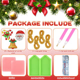 Jetec 20 Pcs Christmas Diamond Painting Ornaments Diamond Art Kits Crystal Painting Ornaments for Crafts Xmas Decor Jetec