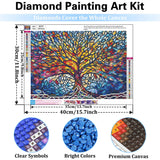 Tree Diamond Art Kits for Adults, Glass Style Diamond Painting Kits, Gem Art Kit for Gifts and Home Interior Decor 12x16 Inch Reivworl