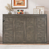 Quarte Twin Size Murphy Bed with LED Light,can be Folded into a Cabinet, Hidden Wall Bed Cabinet for Small Spaces Apartments Studio Dorms (A-Brown) Quarte