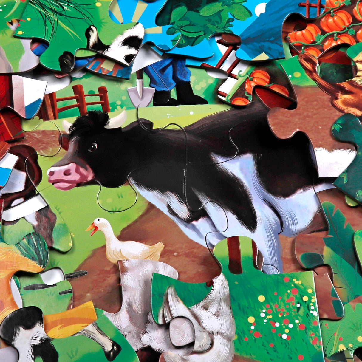 Jumbo Floor Puzzle for Kids,Farm Animals Jigsaw Large Puzzles,48 Piece Barn Puzzle for Toddler Ages 3-5,Children Learning Preschool Educational Toys,Birthday Gift for 4-8 Years Old Boy and Girl IFLOVE