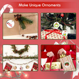 ZYNERY 40 Pcs Sublimation Ornament Blanks, Christmas Ornament Blanks, Double Side Sublimation Blanks Products with Gold String, MDF Round Acrylic Blanks Ornaments for Crafts, Christmas Gift, 2.76 in ZYNERY
