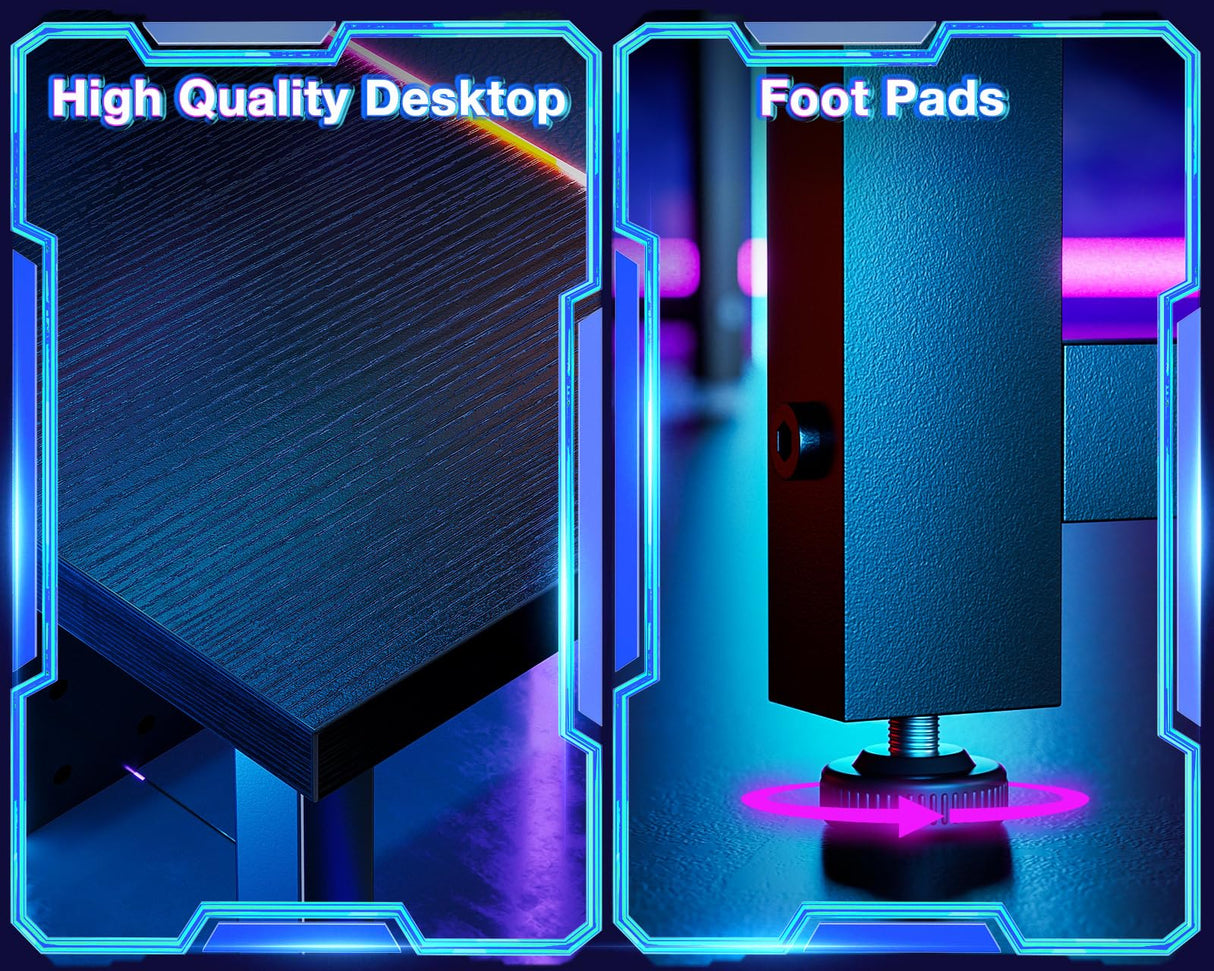 Casaottima L Shaped Gaming Desk, Corner Desk Gaming Table for Home Office, Computer Desk Sturdy Writing Workstation for Small Space, Easy to Assemble, 51 inch, Black Casaottima