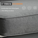 Vakollia 5 Pieces Modern Aluminum Patio Furniture Set with Fire Pit Table, Outdoor Conversation Sets Metal Sectional Sofa Vakollia