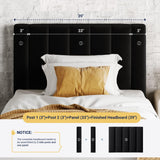 Allewie Twin Bed Frame/Velvet Upholstered Bed Frame with Vertical Channel Tufted Headboard/Strong Wooden Slats/Platform Bed Frame/Mattress Foundation/Box Spring Optional/Easy Assembly/Black Allewie