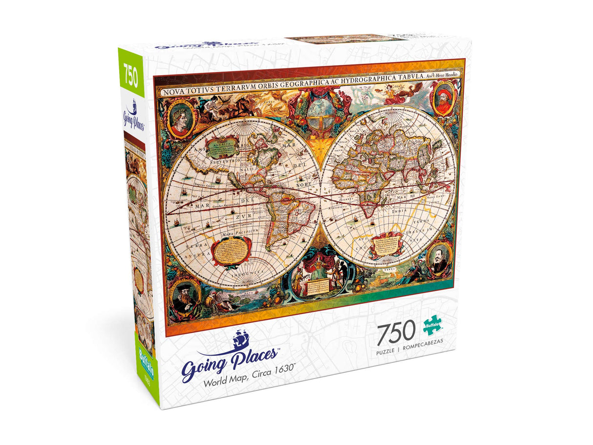Buffalo Games - World Map, Circa 1630-750 Piece Jigsaw Puzzle for Adults -Challenging Puzzle Perfect for Game Nights - Finished Size is 24.00 x 18.00 Buffalo Games