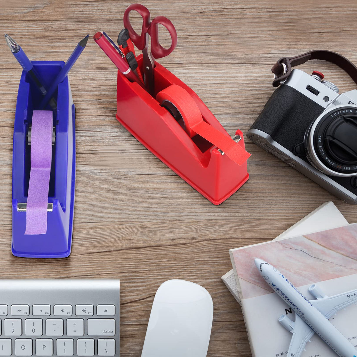 Heat Tape Dispenser, Masking Tape Dispenser, Holder Fits 1" and 3" Core, 6.8 x 2.2 x 3.4 Inch, Desktop Tape Dispenser, Heat Tape for Sublimation(Black) AWEI AZHI