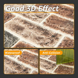 Art3d 10 Pcs 3D Peel and Stick Foam Brick Wall Panels, Gray Brown Art3d