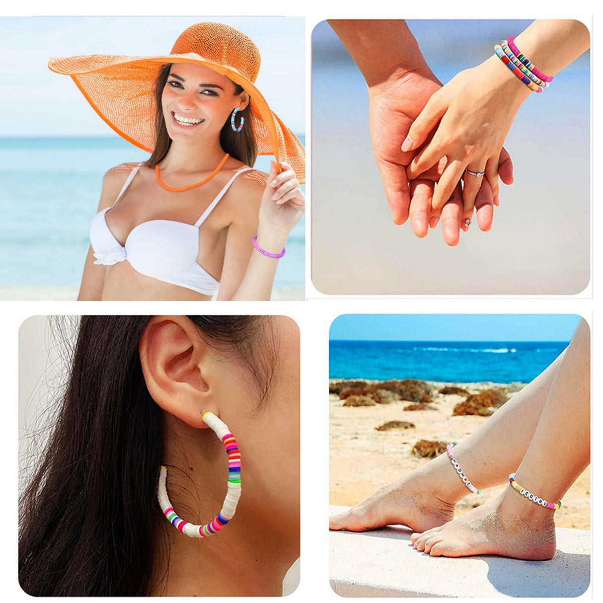 XJRLUK Clay Beads Bracelet Making Kit, 6 Boxes 20000+ PCS 144 Colors Polymer Flat HEISHI Beads Kit for Jewelry Making, Crafts Gift for Christmas Party Gift Craft kit XJRLUK