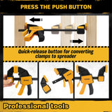 8-Piece Clamps for Woodworking - 4 Pcs 6 inch Bar Clamps, 4 Pcs Heavy Duty Metal Spring Clamps, Bar Clamps with 150 LBS Load Limit, Quick Release Triggers ELEAD