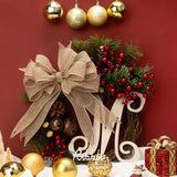 Ribbli Burlap Wired Edge Ribbon,1-1/2 Inch x 10 Yard,Natural,Solid for Big Bow,Wreath,Tree, Outdoor Decoration Ribbli