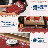Christmas Area Rug 5x7 for Bedroom Living Room Non Slip Large Dining Room Holiday Decor Throw Carpet Washable Rugs Xmas Decoration Bordered Area Rugs Bordered Carpet for Nursery Kitchen, Red GarveeHome